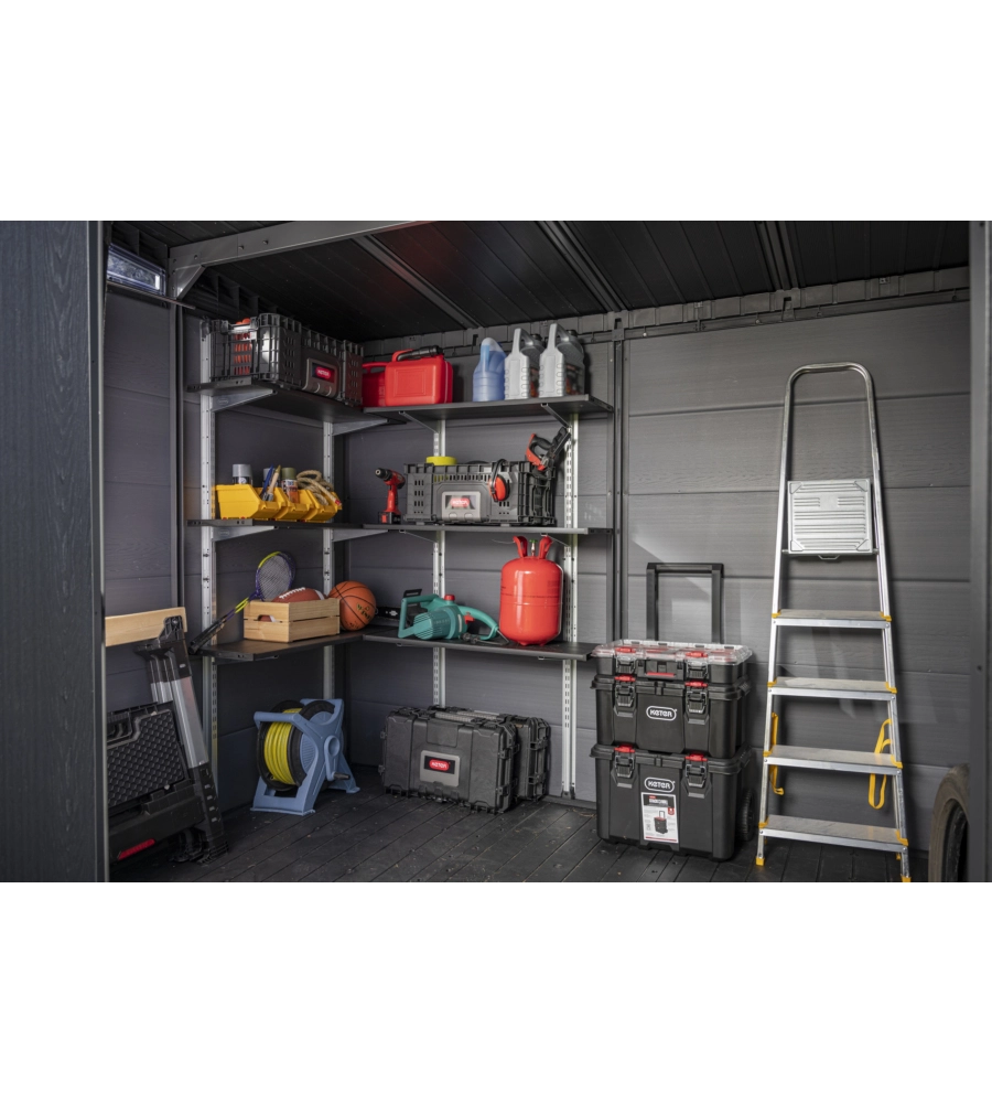 KIT SCAFFALATURA PER CASETTE KETER "SHELVING KIT 100" IN METALLO 97X30 CM